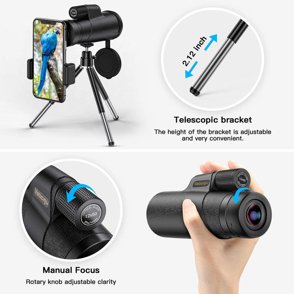 Monocular for Bird Watching Adults with Smartphone Holder